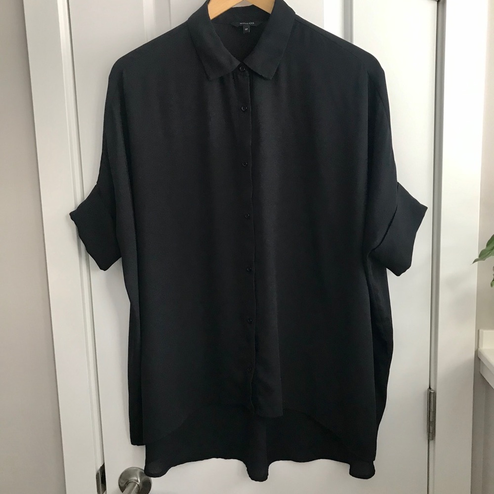 RW&CO black gauzy oversize blouse - overshirt